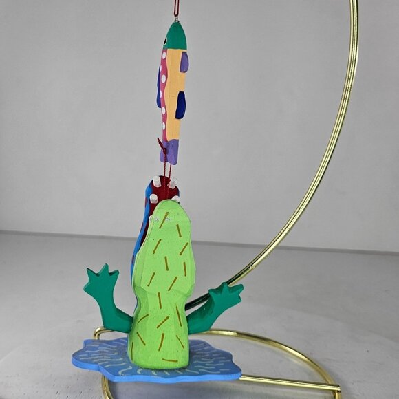 Handcrafted Wooden Fish & Alligator Ornament Christmas Decor - Picture 2 of 9